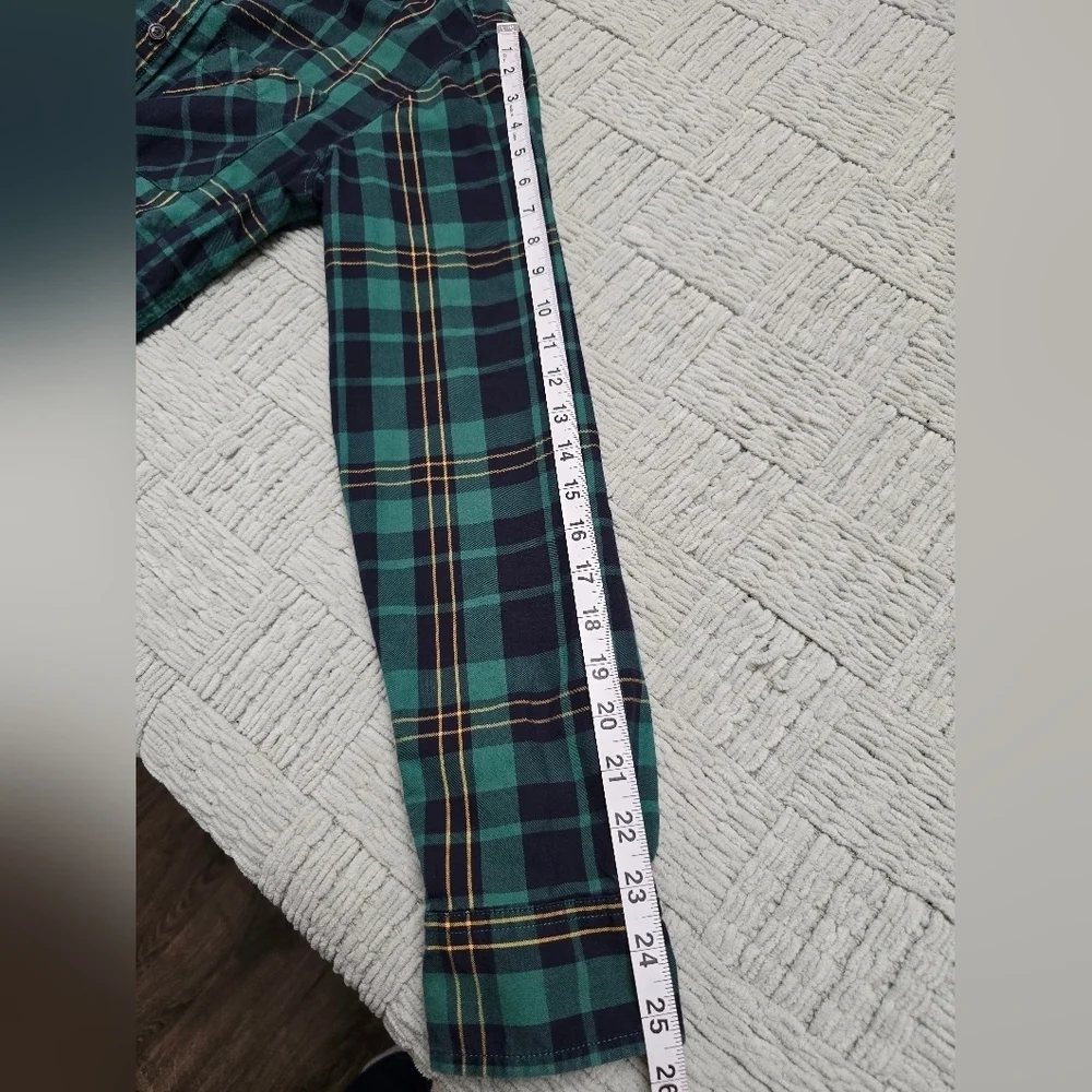 The North Face Button Shirt Long Sleeve Plaid Green MEN'S SIZE Medium 1 Pocket